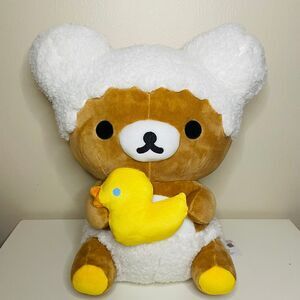 NWT LARGE SAN-X Rilakkuma Happy Time w Heart: Bath Ducky 15” plushie